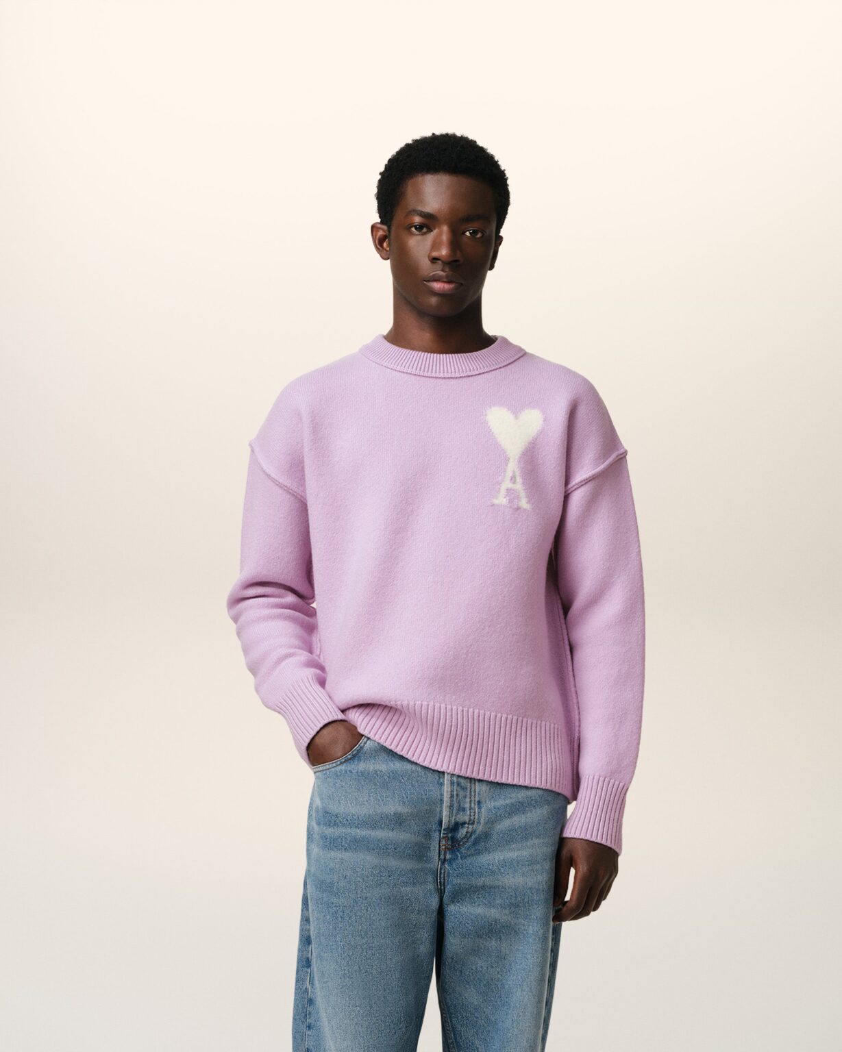 Pull Violet Ami de Coeur En Laine